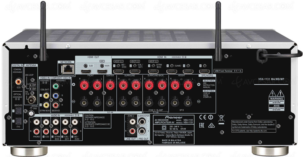 Pioneer VSX1131 test, spécification & benchmark